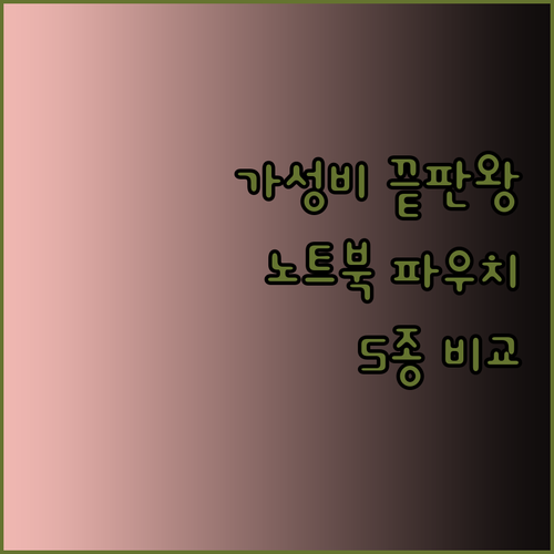 가성비 끝판왕 노트북 파우치 5종 비교분석 어떤 제품이 좋을까?